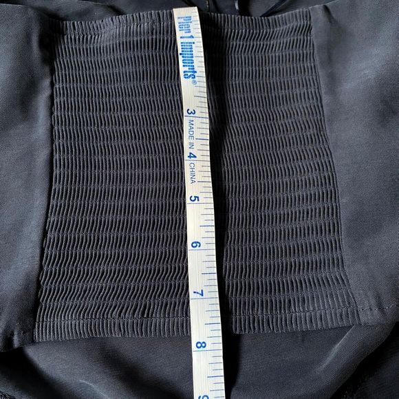 Stradivarius Tube Top Womens Large Steel Blue Asymmetrical Smocked Back NWT - Picture 16 of 16